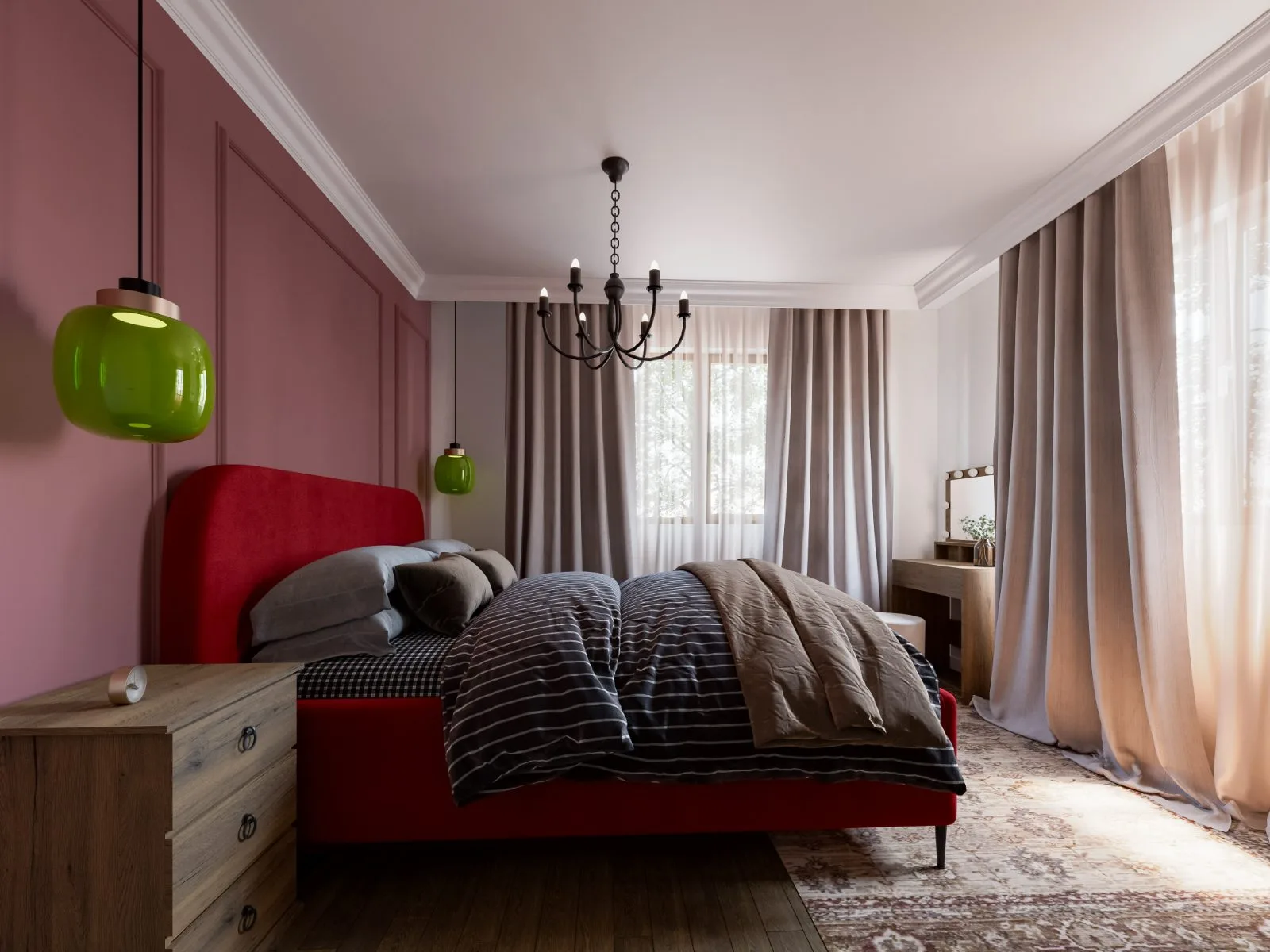 Olive & Rose Suite — bedroom interior visualisation