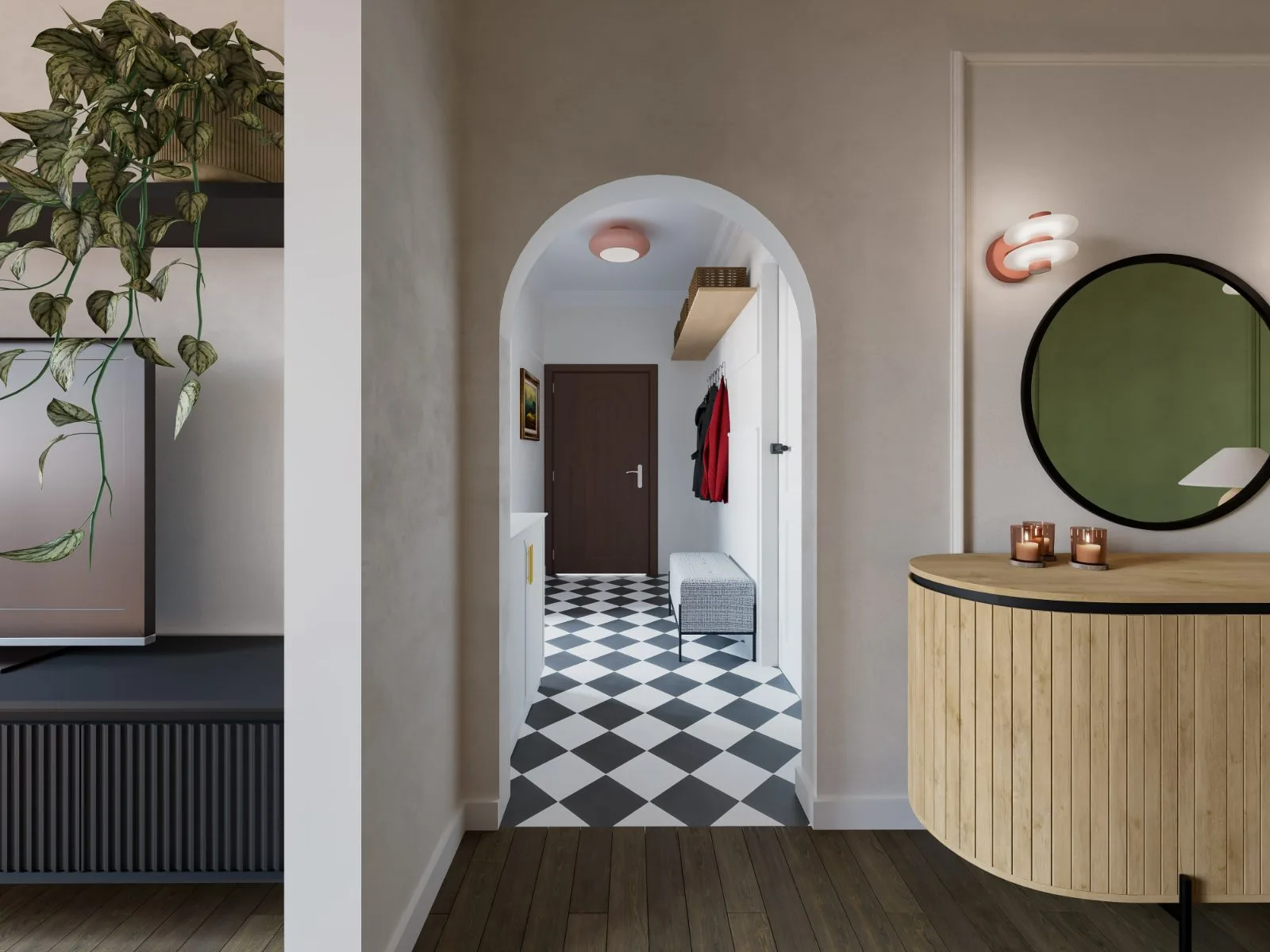 Checkerboard Entry — entryway interior visualisation