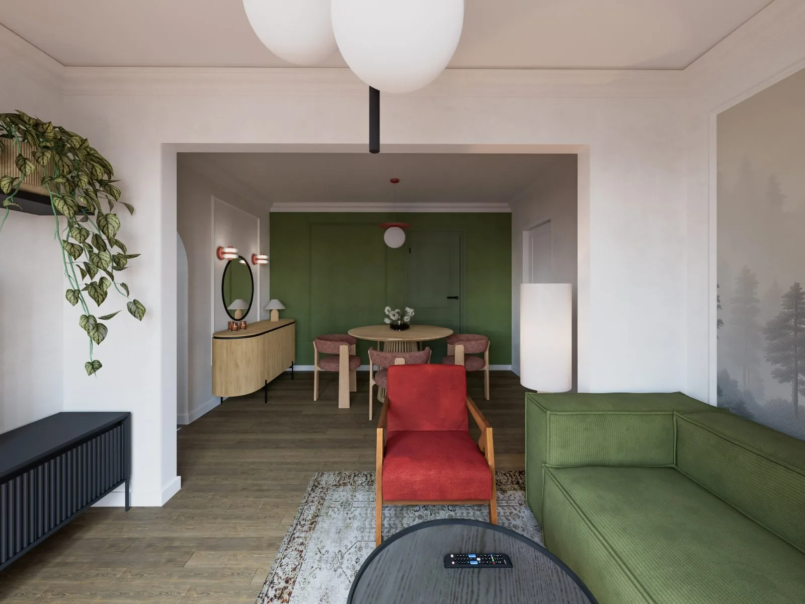 Forest Living Room — living room interior visualisation